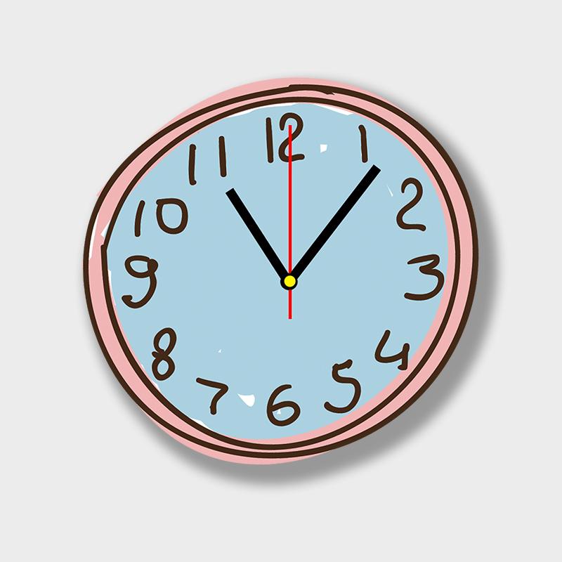 Cartoon second meta-abnormal graffiti clock bedroom living room lovable creative silent clock quartz clock wall clock