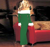 Christmas Dress Female Winter Sexy Dress Clothes Warm Off Shoulder Long Sleeve Party Women Dress