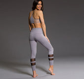 Europe and the United States new fitness leggings calf ring mesh stitching yoga running pants
