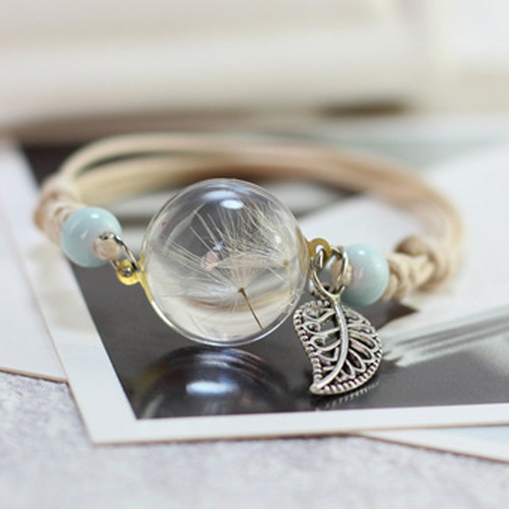 Pulsera Bola De Cristal Flor Seca