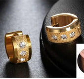 Punk rock of stainless steel small hoop earrings