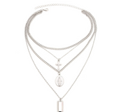 Cadena collar retro aleación múltiples capas