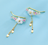 Shell flower earrings short earrings