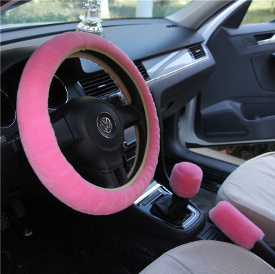 Winter imitation wool car cover plush steering wheel cover