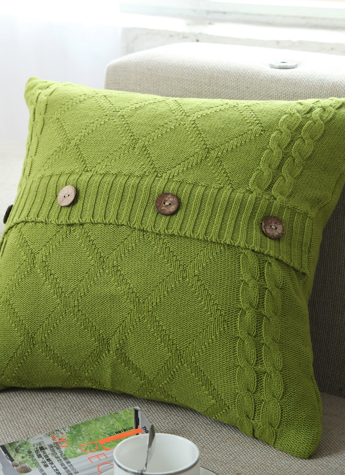Cotton knitted car pillowcase