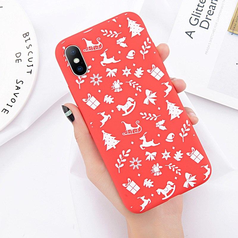 Lov Phone Case For iPhone 6 6s 7 8 Plus X XR XS Max Cute Cartoon Christmas Santa Claus Elk Soft TPU For iPhone 5 5S SE Cover
