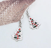 Christmas tree pendant earrings