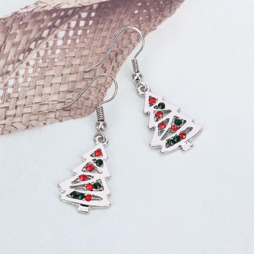 Christmas tree pendant earrings