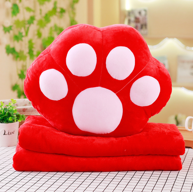 Cute Pillow Pillow Air Conditioning Blanket Three-in-One Office Napping Blanket Coral Velvet Car Cushion Lumbar