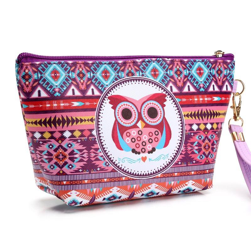 Owl makeup bag lady hand bag
