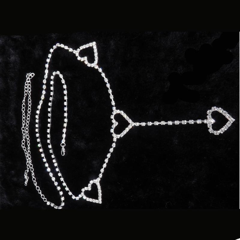 New 90s vintage flash drill heart waist chain cute bling bling night club disco belt