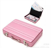 Creative password safe shape aluminum business card holder mini suitcase business card holder white collar office company gifts