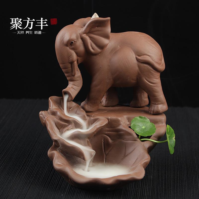 Creative Backflow Incense Burner Elephant Design