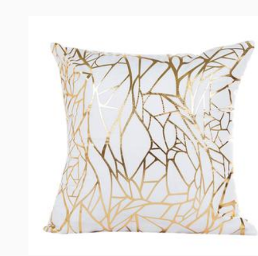 Throw Pillow Case with Gold Foil Accent