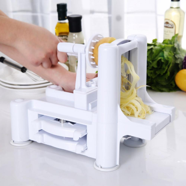 Multi-function three-in-one hand-rotating push-type vegetable cutter shredder potato cutter