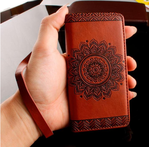 Mandala Flower Leather   Case  | IPhone   | Samsung