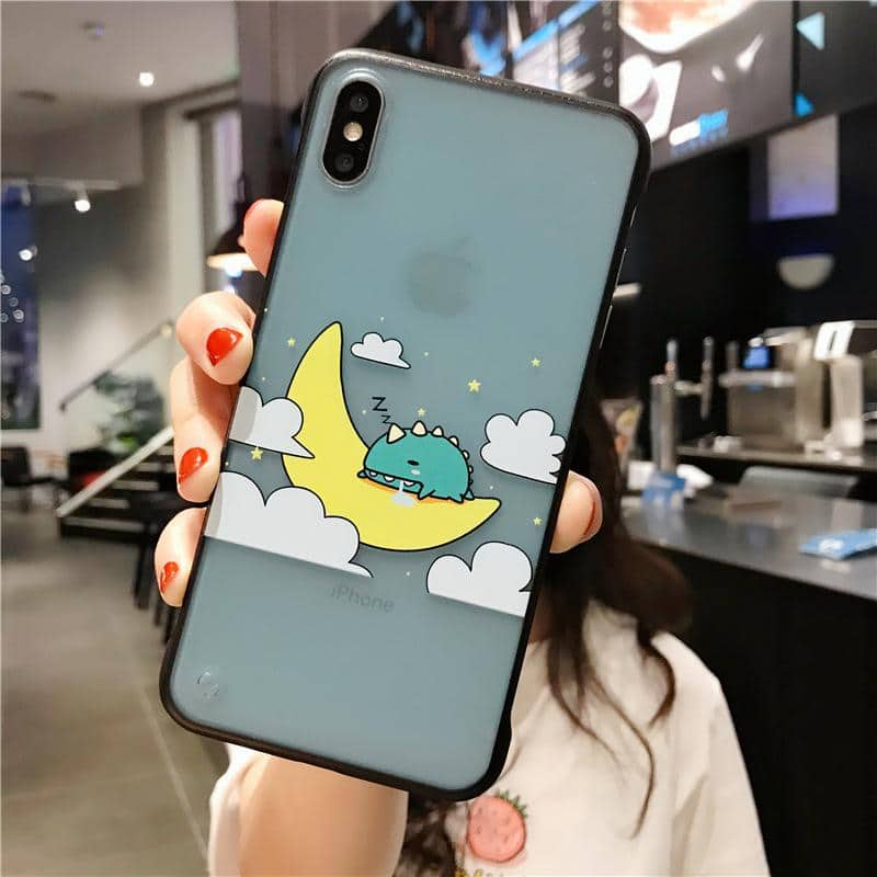 Acrylic borderless avocado cartoon dinosaur  | IPhone