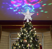 LED Christmas Tree Top Rotating Snowflake Projector