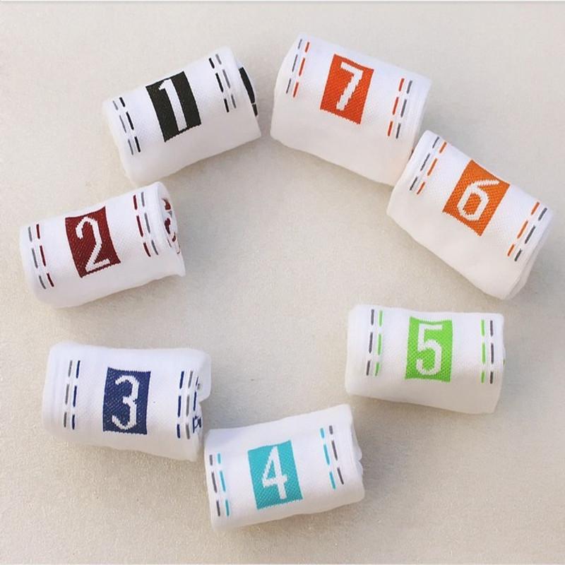 Seven days creative digital cotton socks