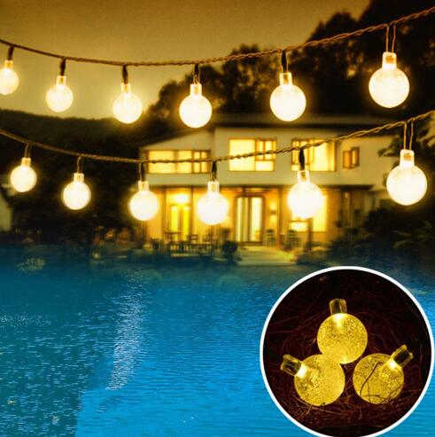 20/30 pcs 5/6.5 m crystal solar power of the led lamp string lights christmas lights solar garden outdoor decoration for christmas