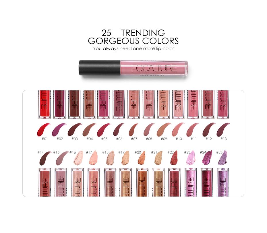 5 Colors Matte Liquid Lipgloss Metallic Lipstick