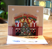 Christmas Card Wholesale Creative 3D Stereo Greeting Card Holiday Wish Card Kindergarten Handmade Greeting Card