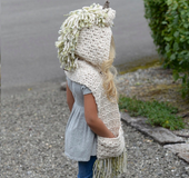 Children's Unicorn Hat Wool Crochet Cape Cap Europe and America Creative Scarf Handmade Child Cartoon Hat Autumn Winter Men and Women