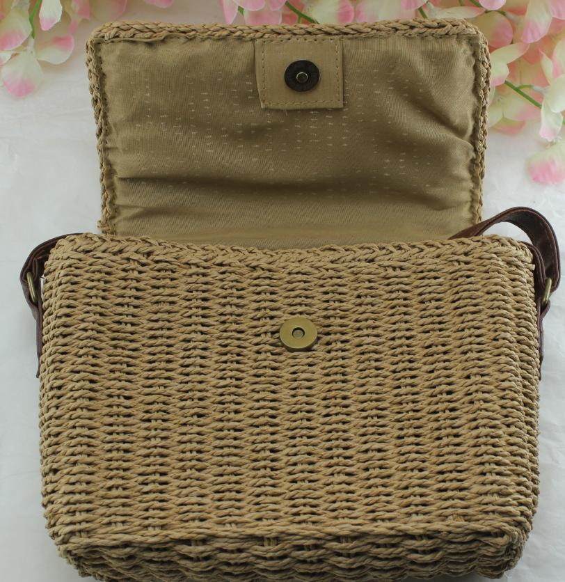 Bamboo and rattan straw weaving pointed Japanese and Korean style tide Mexican style diagonal package