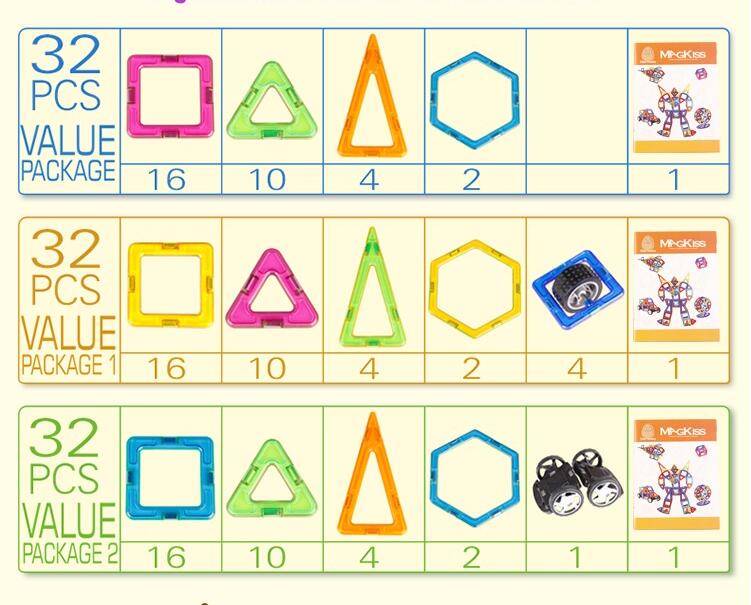 32PCS Enlighten Bricks Educational Magnetic Designer Toy