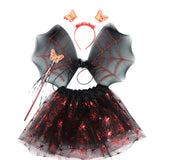 Halloween Red Spider Skirt Wings Net Gauze Skirt 4-piece Set