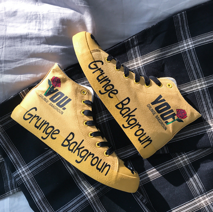 Autumn new high-top canvas shoes male Korean version of the trend of personality high to help shoes men's tide shoes students wild shoes