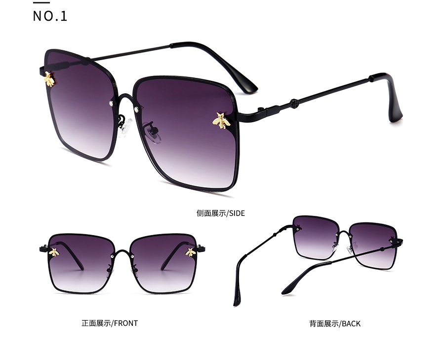 Metal frame bee decorative sunglasses
