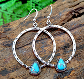925 plated vintage silver turquoise earrings