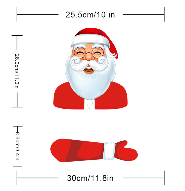 Christmas windshield stickers Santa Claus nice window stickers car wiper sticker featured gift