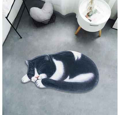 Cartoon cat floor mat bathroom bathroom kitchen absorbent anti-slip mat door mat foyer bedroom carpet without lint