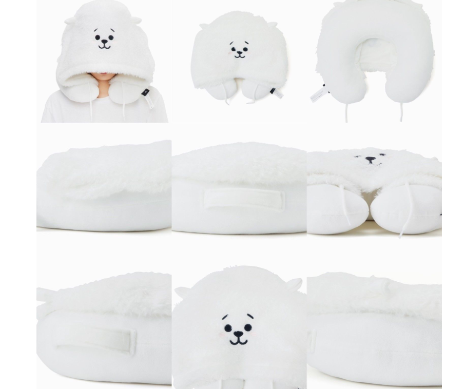 Cartoon hooded U-shaped pillow Travel neck pillow