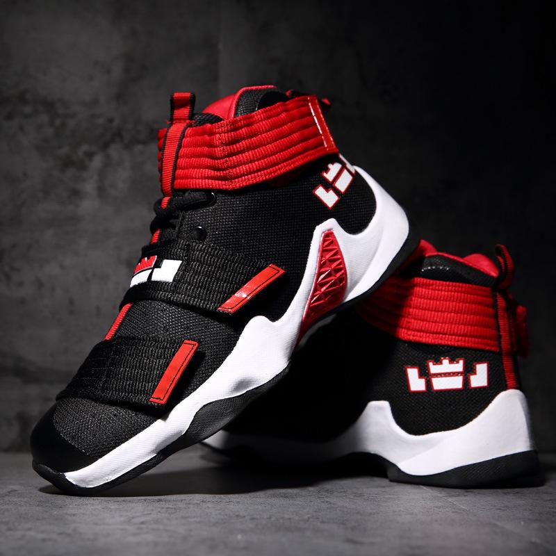 Spring new fashion shock absorption casual basketball shoes men Korean version of the trend non-slip boots sports shoes men