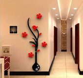 Creative vase acrylic 3D wall sticker