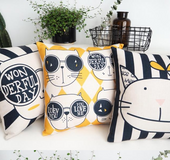 Nordic cartoon cutethick cotton pillow pillow window pillowcase office car cushion creative