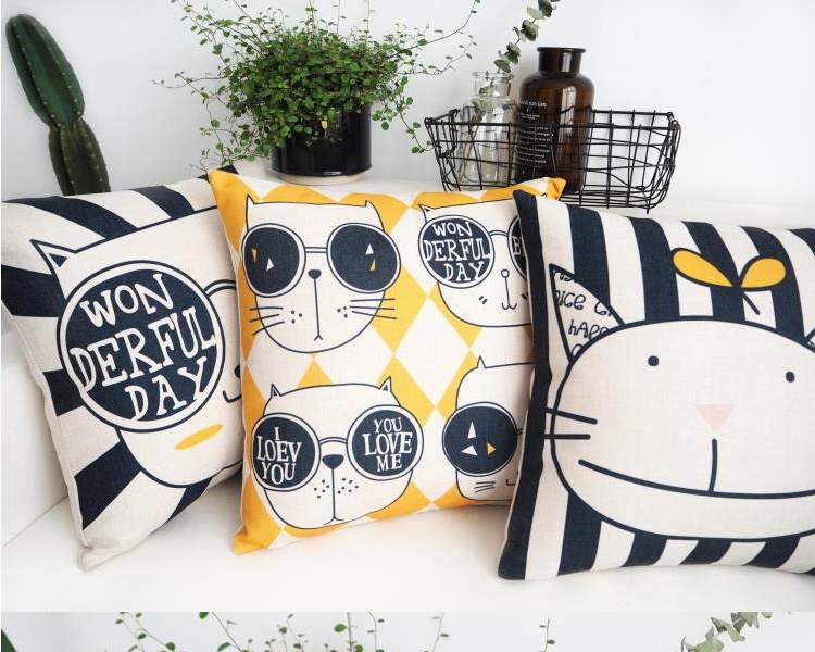 Nordic cartoon cutethick cotton pillow pillow window pillowcase office car cushion creative