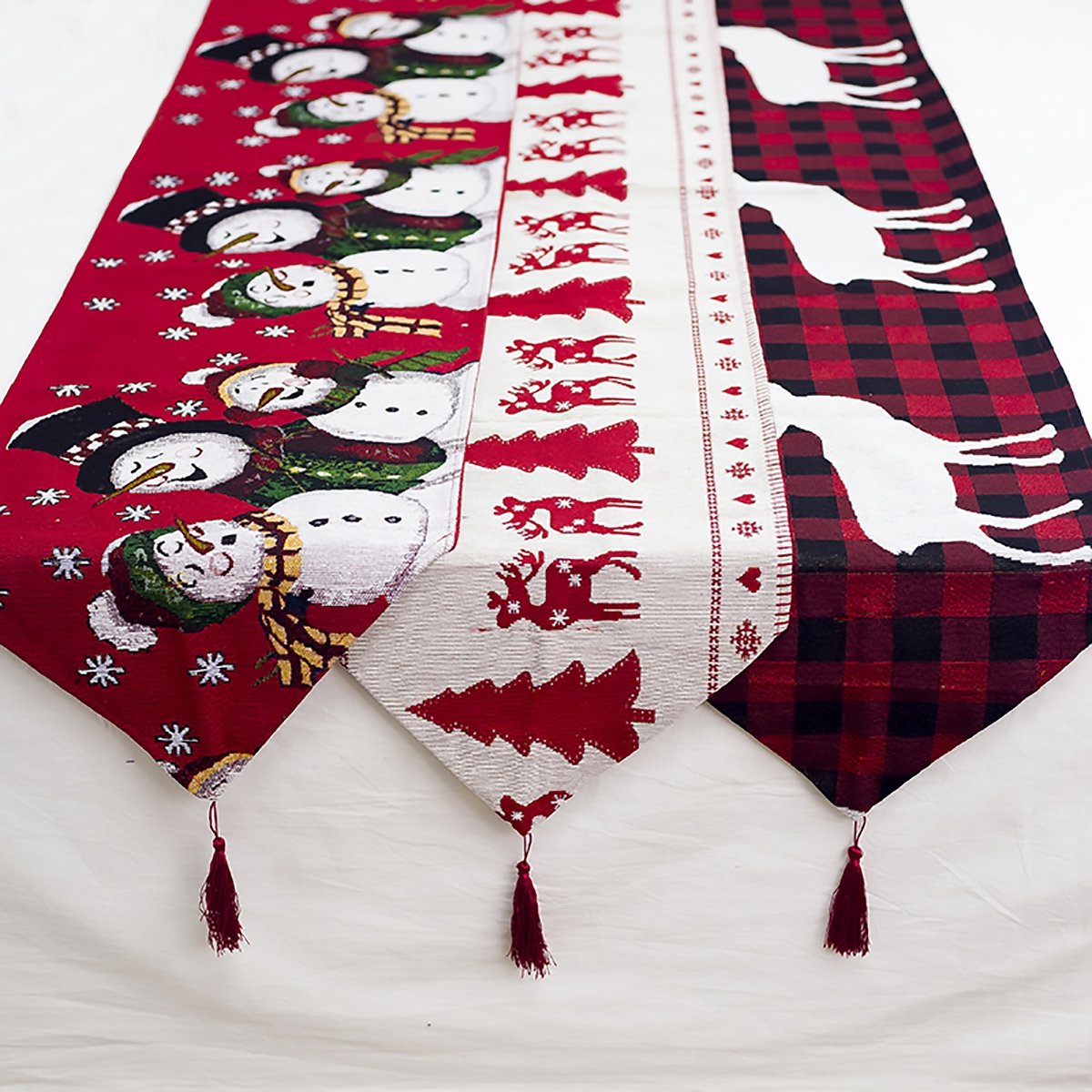 Christmas cotton embroidery table flag