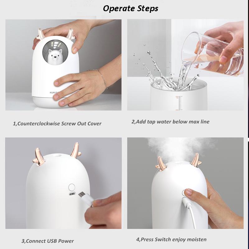 Mini portable aromatherapy hydrating air purifier