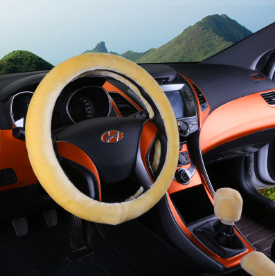 Winter imitation wool car cover plush steering wheel cover