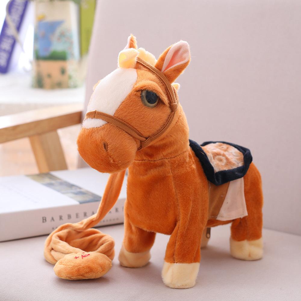 Simulation horse electric plush toy