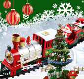 Christmas electric railcar train