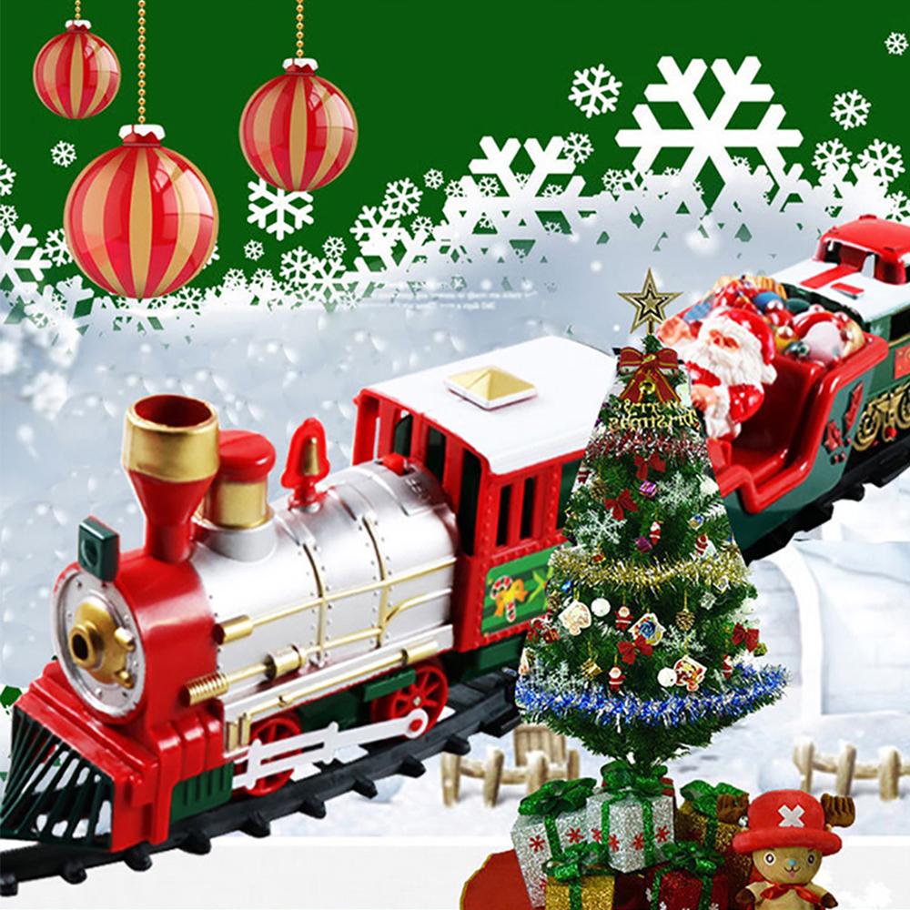 Christmas electric railcar train