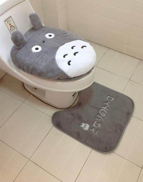 Animal style Totoro bathroom toilet cover WC seat cushion frame bath toilet cover 3 pieces toilet
