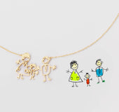 Baby hand drawing figure necklace