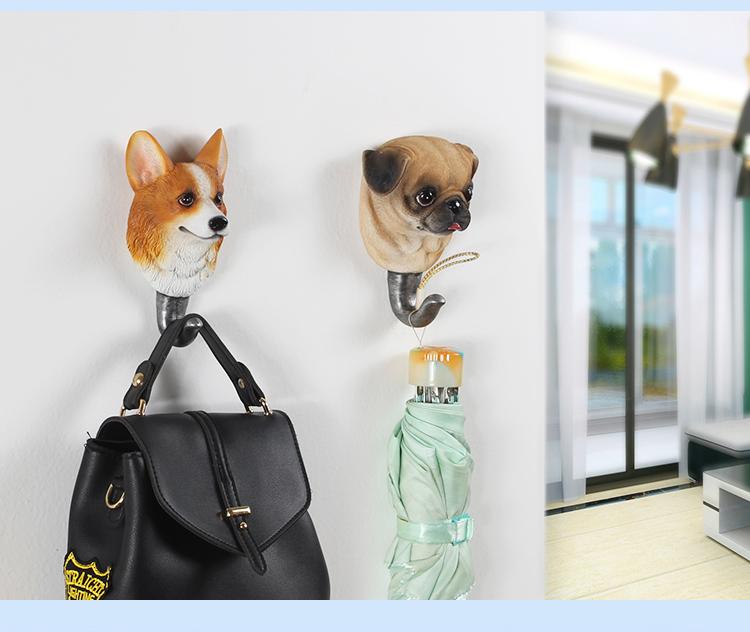 Household wall decoration hook creative wall hanging American coat hook hook hall entrance bathroom single coat hook free punching