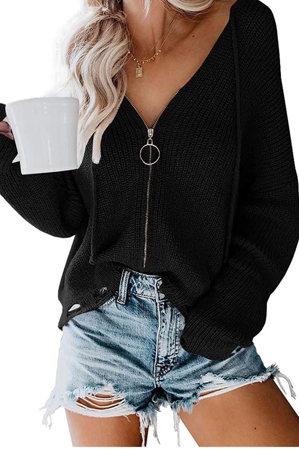 Zip loose sweater